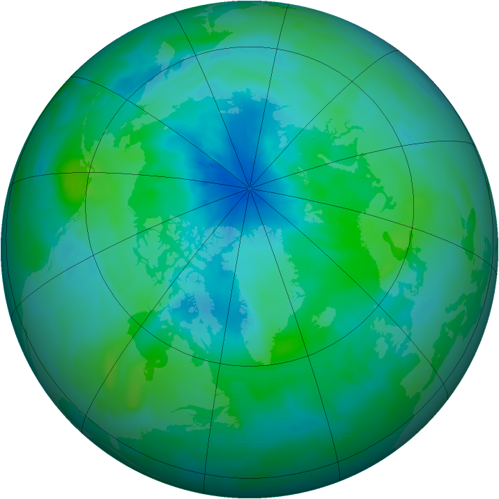 Arctic ozone map for 08 September 2012
